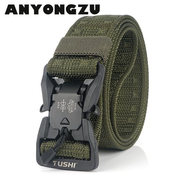 2020 new magnetic buckle canvas outdoor tactical belt men training textile nylon camouflage belt to quickly solve 125cm, Black;brown
2020 new magnetic buckle canvas outdoor tactical belt men training textile nylon camouflage belt to quickly solve 125cm, Black;brown