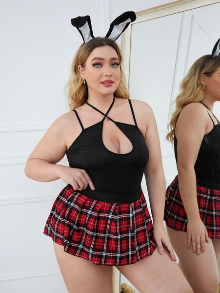 3pack plus tartan animal costume set with hair hoop i4ae#, Black;white
3pack plus tartan animal costume set with hair hoop i4ae#, Black;white