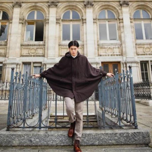 hooded cloak cloak long men's woolen coat men's coat bat sleeve cape winter loose wool clothing, Black
hooded cloak cloak long men's woolen coat men's coat bat sleeve cape winter loose wool clothing, Black