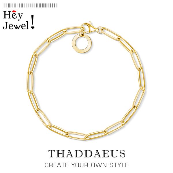 golden link chain charm bracelets,2020 summer new ethnic gift for women men,thomas 925 sterling silver fashion jewelry acessorie 1028, Black