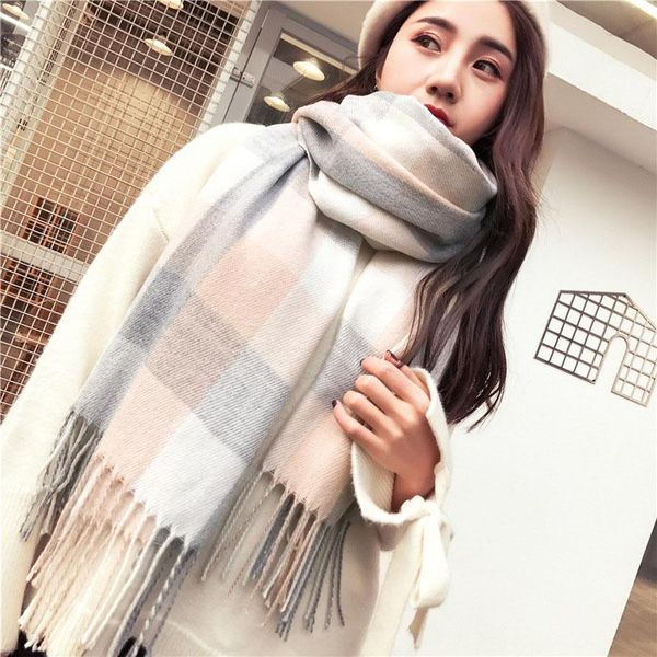 women's winter new fashion trend casual plaid scarf japanese imitation cashmere thick warm scarf shawl, Blue;gray
women's winter new fashion trend casual plaid scarf japanese imitation cashmere thick warm scarf shawl, Blue;gray