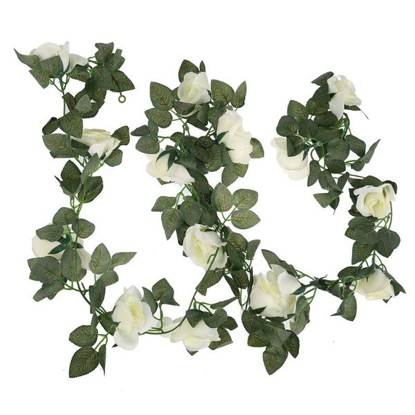 2.3m artificial rose vine hanging flower rayon leaf garland vine ivy for wall decoration romantic rattan wedding home decoration
2.3m artificial rose vine hanging flower rayon leaf garland vine ivy for wall decoration romantic rattan wedding home decoration