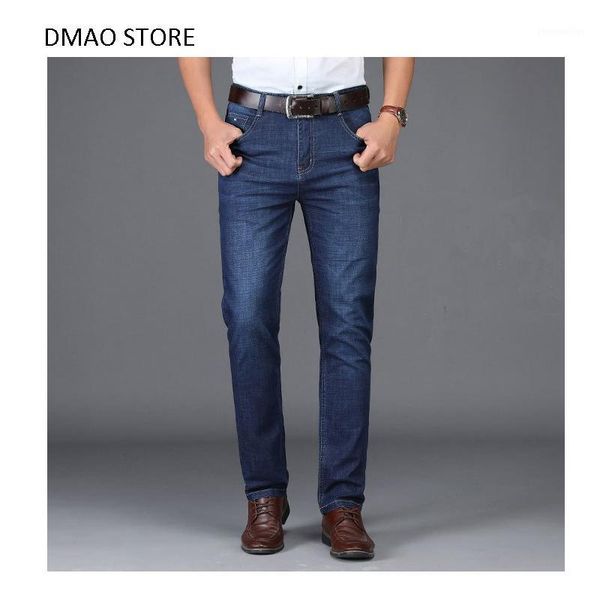 men's jeans 2021 autumn slim fit straight leg business casual men trousers1, Blue 
men's jeans 2021 autumn slim fit straight leg business casual men trousers1, Blue