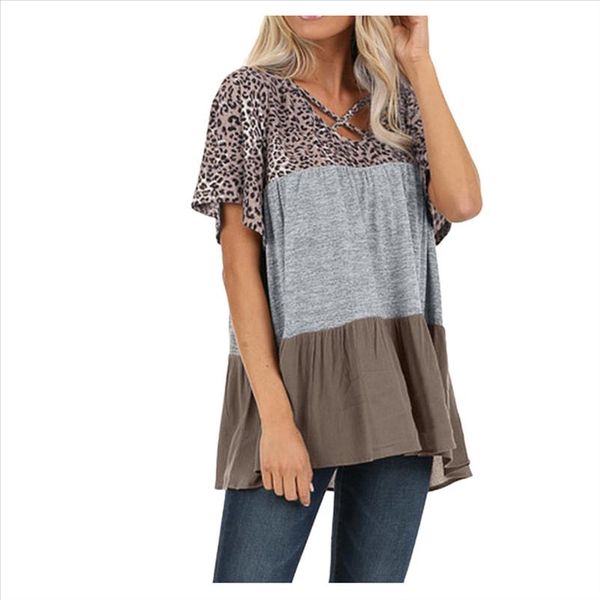 feitong blouses women clothing casual leopard printing short sleeve streetwear elegant shirts for female clothing blouse, White
feitong blouses women clothing casual leopard printing short sleeve streetwear elegant shirts for female clothing blouse, White