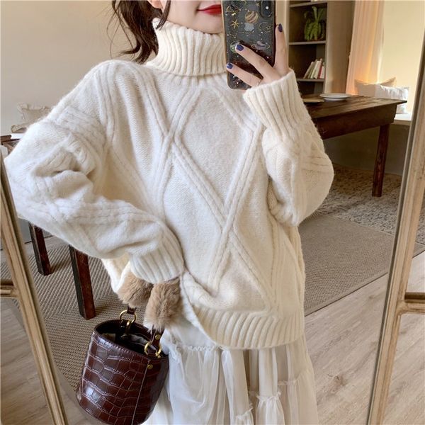 women's sweaters guuzyuviz solid turtleneck women knitted sweater pullover oversized long autumn winter thick ladies clothes, White;black
women's sweaters guuzyuviz solid turtleneck women knitted sweater pullover oversized long autumn winter thick ladies clothes, White;black