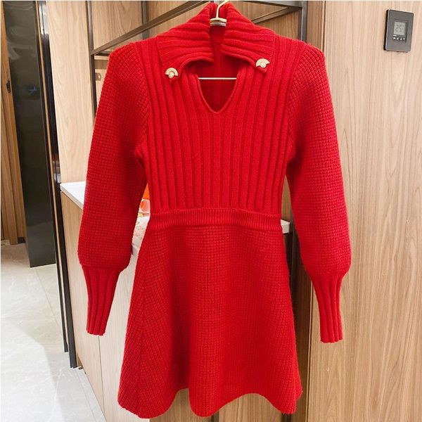 new autumn winter aline thick sweater red dress elegant highwaist knit dress women puff sleeve female party, Black;gray
new autumn winter aline thick sweater red dress elegant highwaist knit dress women puff sleeve female party, Black;gray