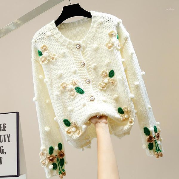 three-dimensional flower single-breasted thick knitted sweater woman knit cardigan coat women pink sweaters winter cardigans, White
three-dimensional flower single-breasted thick knitted sweater woman knit cardigan coat women pink sweaters winter cardigans, White