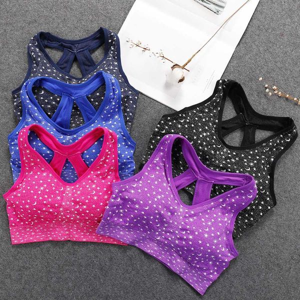 double layer running fitness yoga vest star printed comfortable beauty back elasticity push-up sports brassiere /30, White;black
double layer running fitness yoga vest star printed comfortable beauty back elasticity push-up sports brassiere /30, White;black