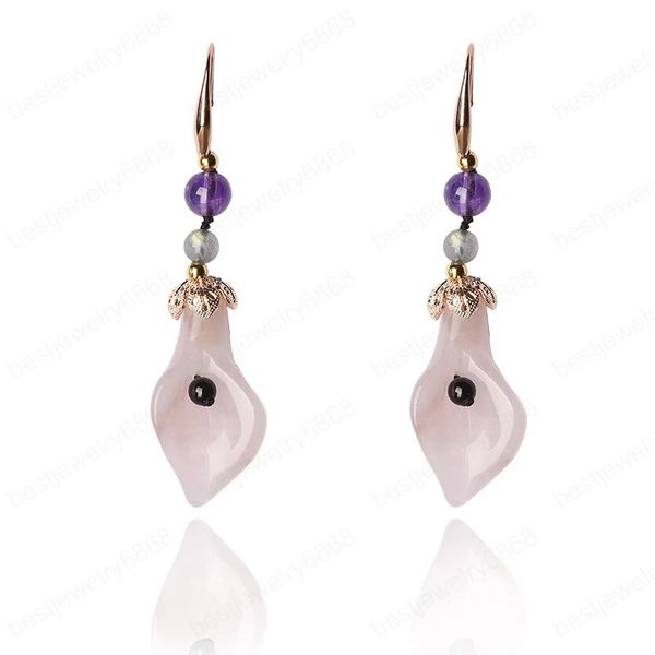 chinese wind natural stone pink crystal calla flower earring ethnic temperament long purple dangle earrings jewelry for women, Silver
chinese wind natural stone pink crystal calla flower earring ethnic temperament long purple dangle earrings jewelry for women, Silver
