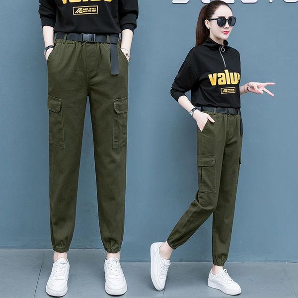 women's pants & capris 2021 arrival spring autumn women harajuku patchwork cargo trousers female belt elastic high waist joggers harem, Black;white
women's pants & capris 2021 arrival spring autumn women harajuku patchwork cargo trousers female belt elastic high waist joggers harem, Black;white