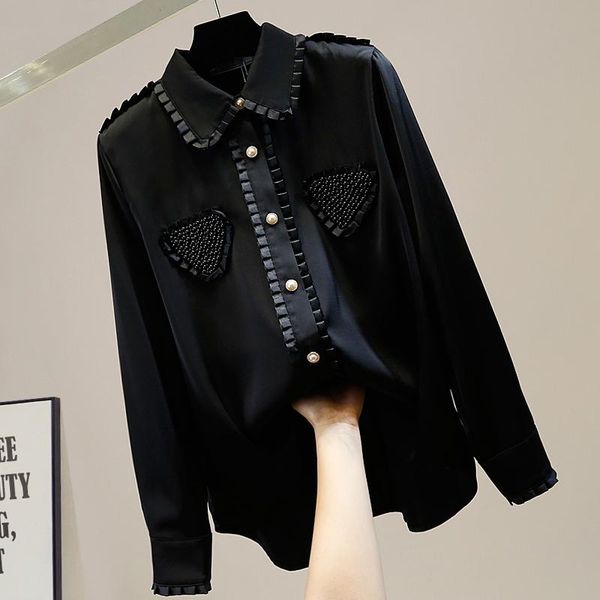 women's blouses & shirts love heart pearls beading ruffles patchwork black white blouse women 2021 korean elegant shirt long sleeve sat
women's blouses & shirts love heart pearls beading ruffles patchwork black white blouse women 2021 korean elegant shirt long sleeve sat