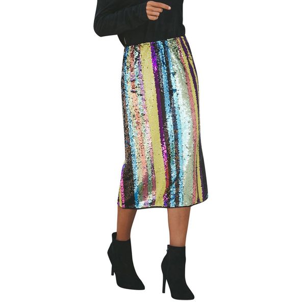 new fashion skirt women striped patchwork sequined split hem party high waist skirt gift dropshipping, Black
new fashion skirt women striped patchwork sequined split hem party high waist skirt gift dropshipping, Black