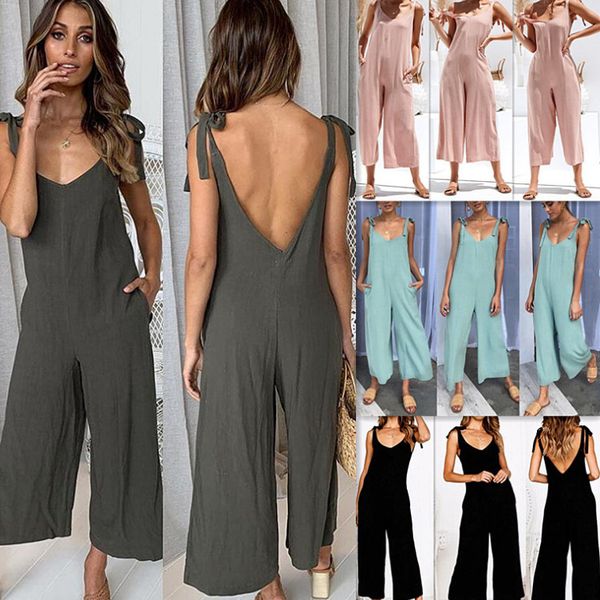 women bodycon loose solid playsuits and jumpsuits backless strapless solid wide leg overalls for female sleeveless clothes, Black;white
women bodycon loose solid playsuits and jumpsuits backless strapless solid wide leg overalls for female sleeveless clothes, Black;white
