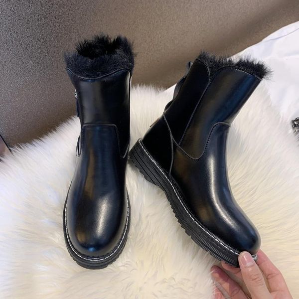 new winter boots women's and ankle boots ladies leather fashion women's keep warm snow, Black
new winter boots women's and ankle boots ladies leather fashion women's keep warm snow, Black