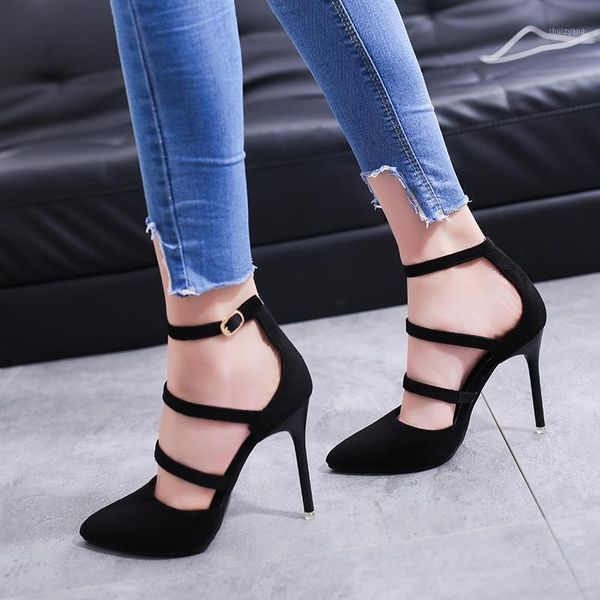 2021 europe and the united states new fashion pointed high-heeled shoes wild shallow mouth 10cm buckle high-heeled sandals.1, Black
2021 europe and the united states new fashion pointed high-heeled shoes wild shallow mouth 10cm buckle high-heeled sandals.1, Black
