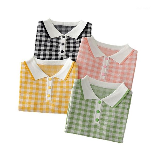 women's polos women casual style t-shirt short sleeve lapel single-breasted plaid pullover(green yellow black pink)1, White
women's polos women casual style t-shirt short sleeve lapel single-breasted plaid pullover(green yellow black pink)1, White