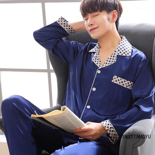 men's sleepwear pajamas men's spring and autumn silk long-sleeve suit ice xxxl large size thin couple home wear1, Black;brown
men's sleepwear pajamas men's spring and autumn silk long-sleeve suit ice xxxl large size thin couple home wear1, Black;brown