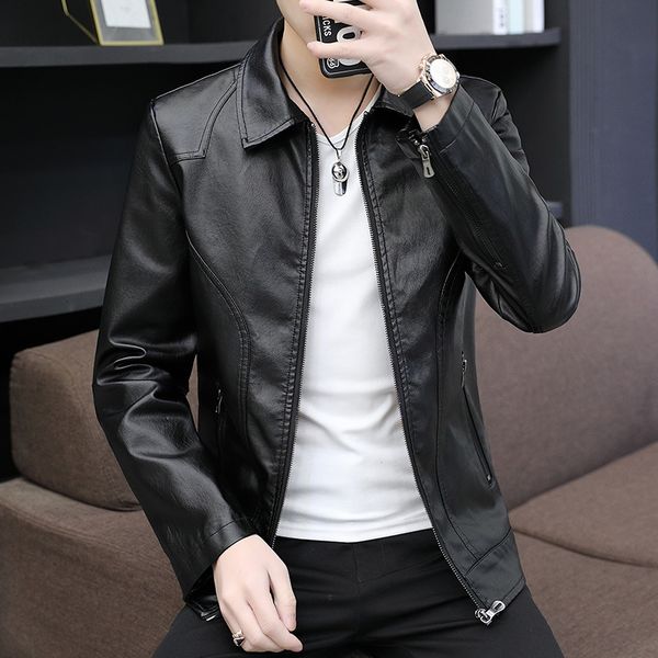clothing youth trend and winter new slim korean handsome men's autumn leather jacket, Black;brown
clothing youth trend and winter new slim korean handsome men's autumn leather jacket, Black;brown