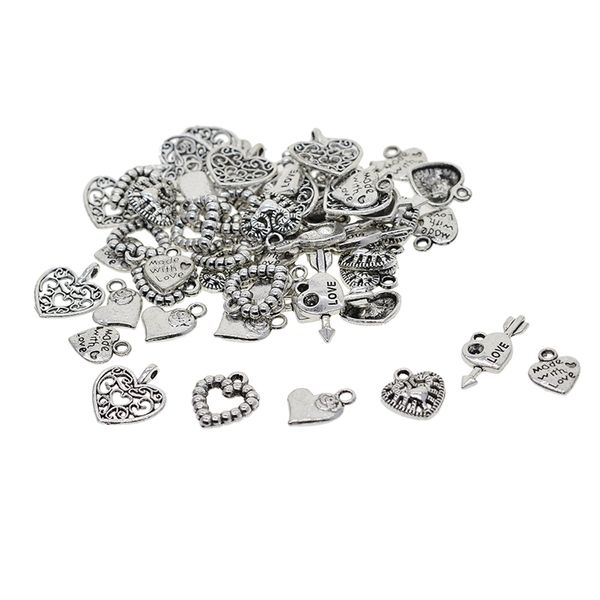 60 pcs mixed tibetan silver plated heart love charms with arrow pendants jewellery making diy crafts accessories diy valentines gift, Black
60 pcs mixed tibetan silver plated heart love charms with arrow pendants jewellery making diy crafts accessories diy valentines gift, Black