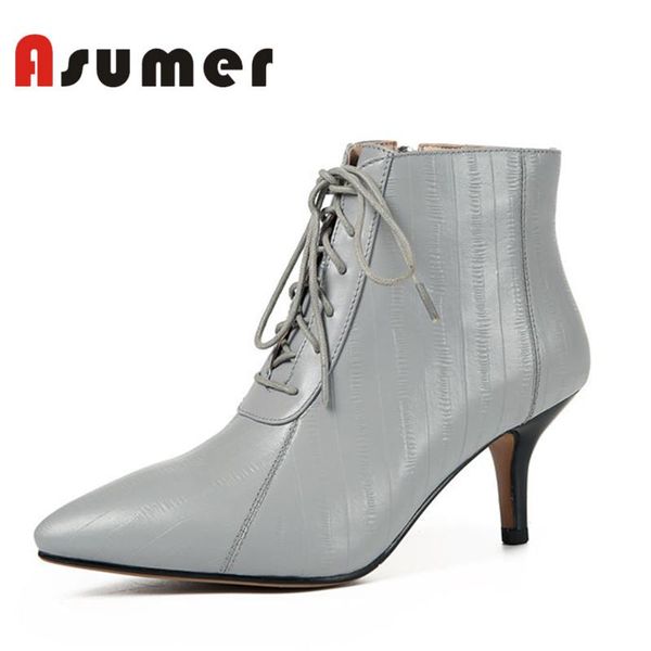 asumer new 2020 cross tied genuine leather boots zip pointed toe ankle boots for women solid simple daily winter, Black
asumer new 2020 cross tied genuine leather boots zip pointed toe ankle boots for women solid simple daily winter, Black