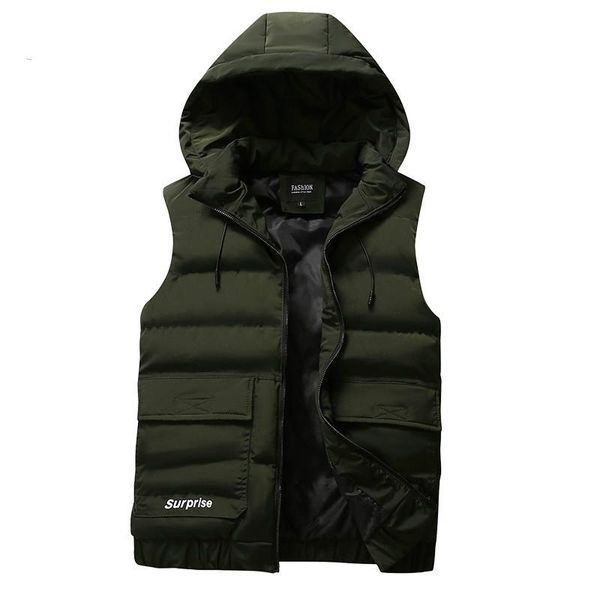 men's vests winter coat men warm sleeveless jacket casual waistcoat cotton vest hooded plus size, Black;white
men's vests winter coat men warm sleeveless jacket casual waistcoat cotton vest hooded plus size, Black;white