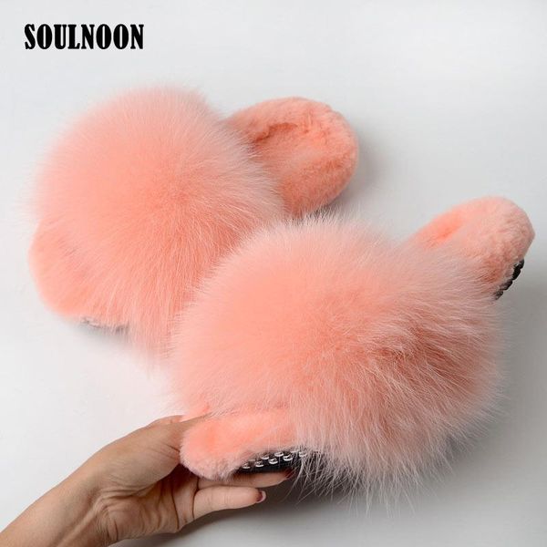 women's winter slippers real fur slides female fluffy home slippers fashion rivet plush shoes comfort fur flip flops, Black
women's winter slippers real fur slides female fluffy home slippers fashion rivet plush shoes comfort fur flip flops, Black