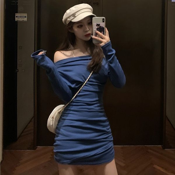 2020 autumn new and slim long sleeve skirt one shoulder waist fold wrap hip dress for women
2020 autumn new and slim long sleeve skirt one shoulder waist fold wrap hip dress for women