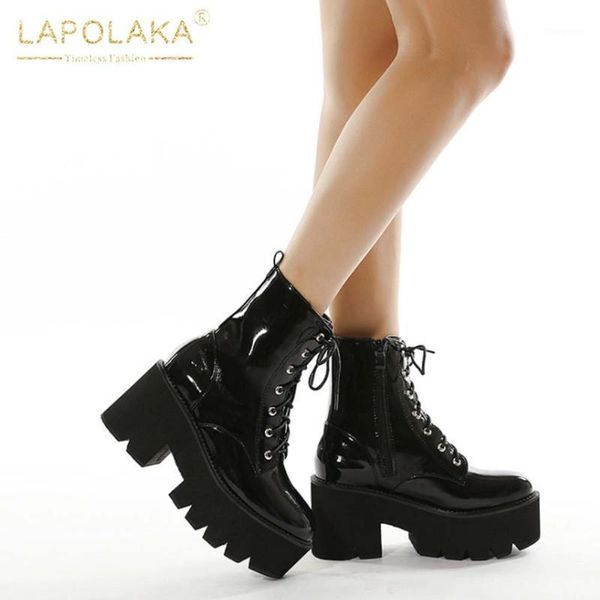 lapolaka 2021 brand new big size 42 lace autumn boots womens ladies platform patent leather punk goth style motorcycle boot1, Black
lapolaka 2021 brand new big size 42 lace autumn boots womens ladies platform patent leather punk goth style motorcycle boot1, Black
