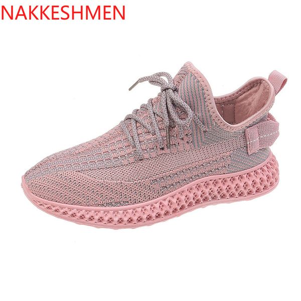 nakkeshmen-2020 summer new breathableknitting woven casual shoes sneakers women's shoes 1020, Black;white