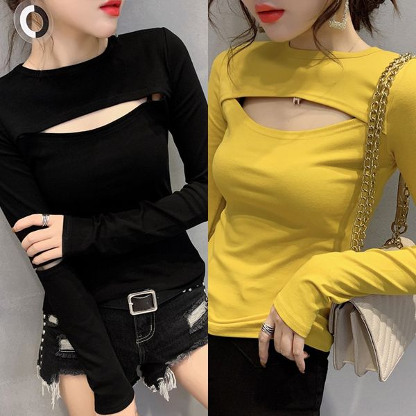 2020 new women's watch t- shirt fashion hollow ins watch machine long sleeve bottom shirt cut slim t-shirt tebzm, White
2020 new women's watch t- shirt fashion hollow ins watch machine long sleeve bottom shirt cut slim t-shirt tebzm, White