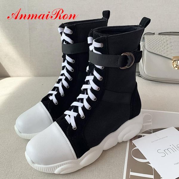anmairon height increasing lace-up round toe mid-calf boots flat pu winter boots women short plush solid cross-tied women shoes, Black
anmairon height increasing lace-up round toe mid-calf boots flat pu winter boots women short plush solid cross-tied women shoes, Black