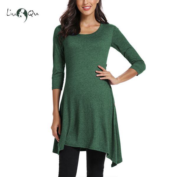 women maternity tunic dress with side buttons pregnancy dresses winter 3/4 sleeve asymmetry tunic pregnant clothes t shirt dress c1005, White
women maternity tunic dress with side buttons pregnancy dresses winter 3/4 sleeve asymmetry tunic pregnant clothes t shirt dress c1005, White