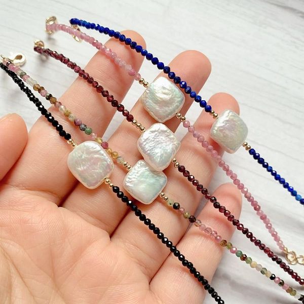 small stone shining black obsidian bracelet square baroque pearl natural tourmalines lapis garnets pink crystal bracelet women, Golden;silver
small stone shining black obsidian bracelet square baroque pearl natural tourmalines lapis garnets pink crystal bracelet women, Golden;silver