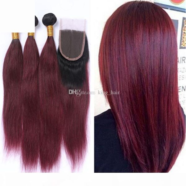 new arrival #1b 99j silky straight human hair bundles with closure wine red burgundy dark root two tone hair weaves with lace closure, Black
new arrival #1b 99j silky straight human hair bundles with closure wine red burgundy dark root two tone hair weaves with lace closure, Black