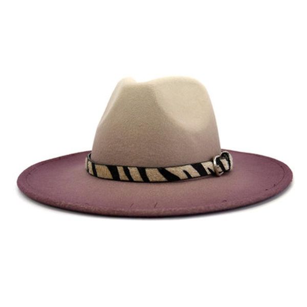 fedora hats zebra belt band wide brim gradient color women hats jazz caps designed vintage wedding formal winter men, Blue;gray
fedora hats zebra belt band wide brim gradient color women hats jazz caps designed vintage wedding formal winter men, Blue;gray
