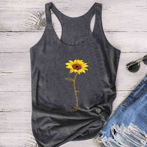 Sunflower You Are My Sunshine Printed Tanks Tops Women Summer Female Tank Top Women Loose Harajuku Camiseta Tirantes Mujer, White
Sunflower You Are My Sunshine Printed Tanks Tops Women Summer Female Tank Top Women Loose Harajuku Camiseta Tirantes Mujer, White