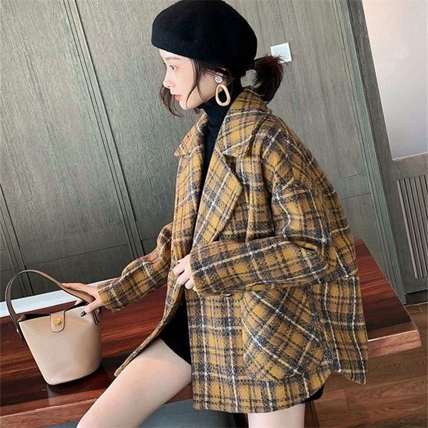 bella philosophy plaid woolen coat female autumn winter loose popular korean version of retro small thickened tweed coat 201216, Black
bella philosophy plaid woolen coat female autumn winter loose popular korean version of retro small thickened tweed coat 201216, Black