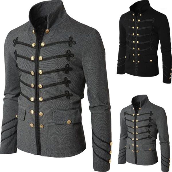 retro men parade jacket gothic army coat steampunk tunic rock frock uniform male vintage punk outwear cosplay costume1, Black;brown
retro men parade jacket gothic army coat steampunk tunic rock frock uniform male vintage punk outwear cosplay costume1, Black;brown