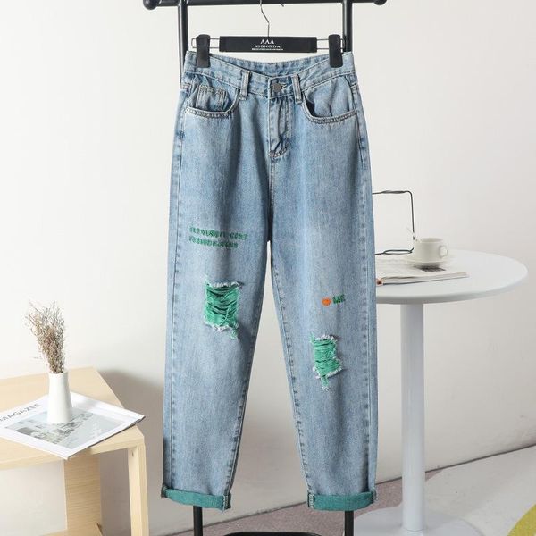 ripped pant women patchwork trousers embroidery jeans spring new green bottom jeans trendy ladies denim trousers indie aesthetic, Blue
ripped pant women patchwork trousers embroidery jeans spring new green bottom jeans trendy ladies denim trousers indie aesthetic, Blue