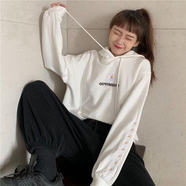 p6skb 6535 cotton embroidered daisy shirt hooded sweater for women autumn hoodie hoodiesleeve winter hoodie clip and new korean bottoming sh, White
p6skb 6535 cotton embroidered daisy shirt hooded sweater for women autumn hoodie hoodiesleeve winter hoodie clip and new korean bottoming sh, White