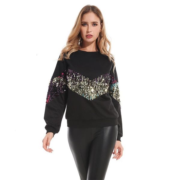 2021 new spring sweatshirt round neck fashion sequin jersey loose shirt streetwear women pullovers 6qt0, Black
2021 new spring sweatshirt round neck fashion sequin jersey loose shirt streetwear women pullovers 6qt0, Black