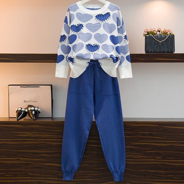 new spring autumn love pattern beads loose jumpers sweater + knitted harem pants women casual knitted two piece trousers set c1015, Black;white
new spring autumn love pattern beads loose jumpers sweater + knitted harem pants women casual knitted two piece trousers set c1015, Black;white