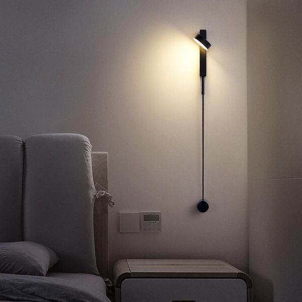 led wall lamps with switch for bedroom bedside black rotation modern loft stair aisle indoor decoration sconce light fixture
led wall lamps with switch for bedroom bedside black rotation modern loft stair aisle indoor decoration sconce light fixture