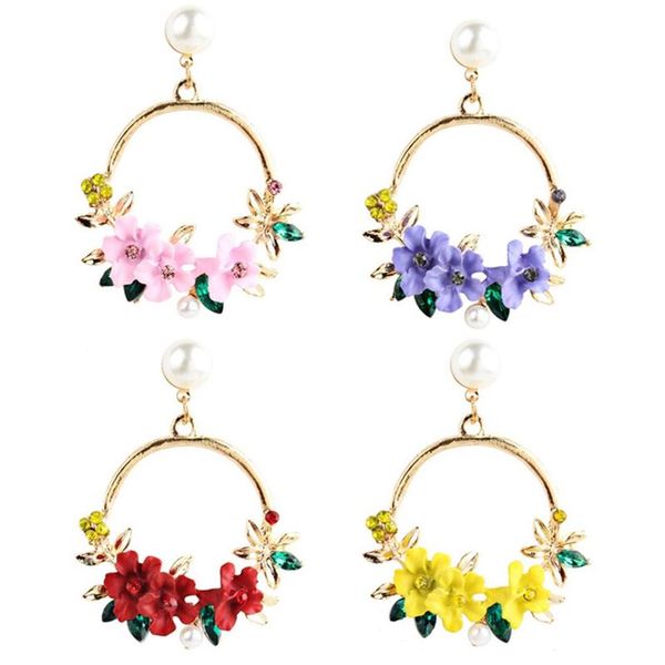 hoop & huggie korea polymer clay cherry blossom flower big circle earrings rhinestone trim pearl for women party gift, Golden;silver
hoop & huggie korea polymer clay cherry blossom flower big circle earrings rhinestone trim pearl for women party gift, Golden;silver