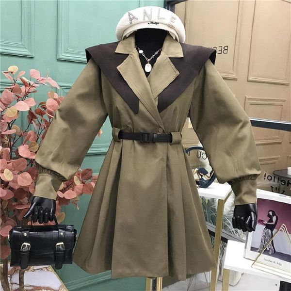 women's trench coats autumn winter women vintage coat chic patchwork turn-down collar drawstring slim waist double breasted lady jacke, Tan;black
women's trench coats autumn winter women vintage coat chic patchwork turn-down collar drawstring slim waist double breasted lady jacke, Tan;black