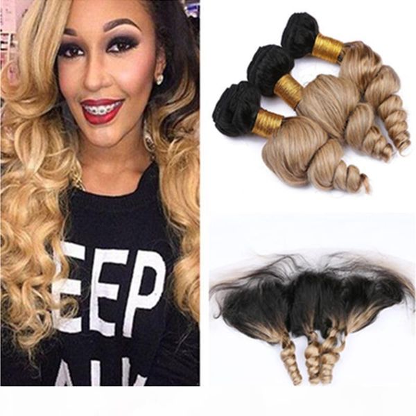 #1b 27 honey blonde ombre loose wave brazilian virgin hair weaves with 13x4 frontal closure 2tone ombre human hair bundles with lace frontal, Black;brown
#1b 27 honey blonde ombre loose wave brazilian virgin hair weaves with 13x4 frontal closure 2tone ombre human hair bundles with lace frontal, Black;brown