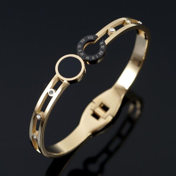 fashion hollow with rhinestones bangles black shell stainless steel roman numerals for men women spring clasp bracelet jewelry
fashion hollow with rhinestones bangles black shell stainless steel roman numerals for men women spring clasp bracelet jewelry
