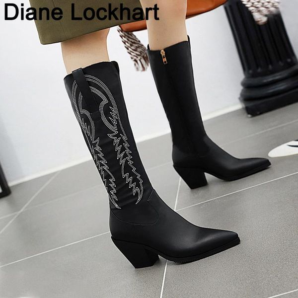 женщины knee high western cowboy boots мода острым носом шитье обувь на высоких каблуках женщина ковбойские сапоги дамы винтера botas mujer, Black
женщины knee high western cowboy boots мода острым носом шитье обувь на высоких каблуках женщина ковбойские сапоги дамы винтера botas mujer, Black