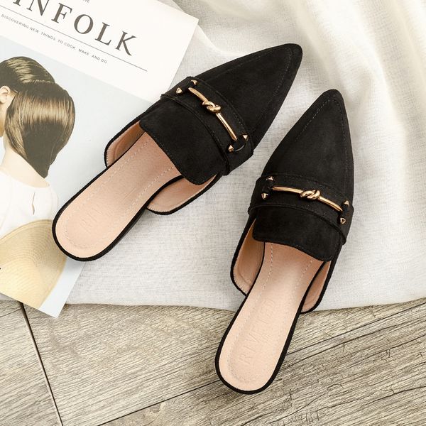 2021 new spring pointed cool half female slippers small xiangfeng baotou flat background shoes muller hgk7, Black
2021 new spring pointed cool half female slippers small xiangfeng baotou flat background shoes muller hgk7, Black