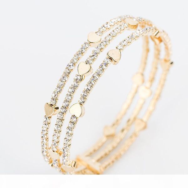 new fashion elegant women bangle 3 row wristband bracelet crystal cuff bling lady gift bracelets & bangles b020, Black
new fashion elegant women bangle 3 row wristband bracelet crystal cuff bling lady gift bracelets & bangles b020, Black
